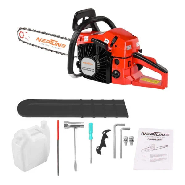 NEPTUNE SIMPLIFY FARMING 62 CC 4 HP Petrol Chainsaw with 24″ Cutter Bar, 2 Stroke Engine (CS-62 Chain Saw) - Image 2